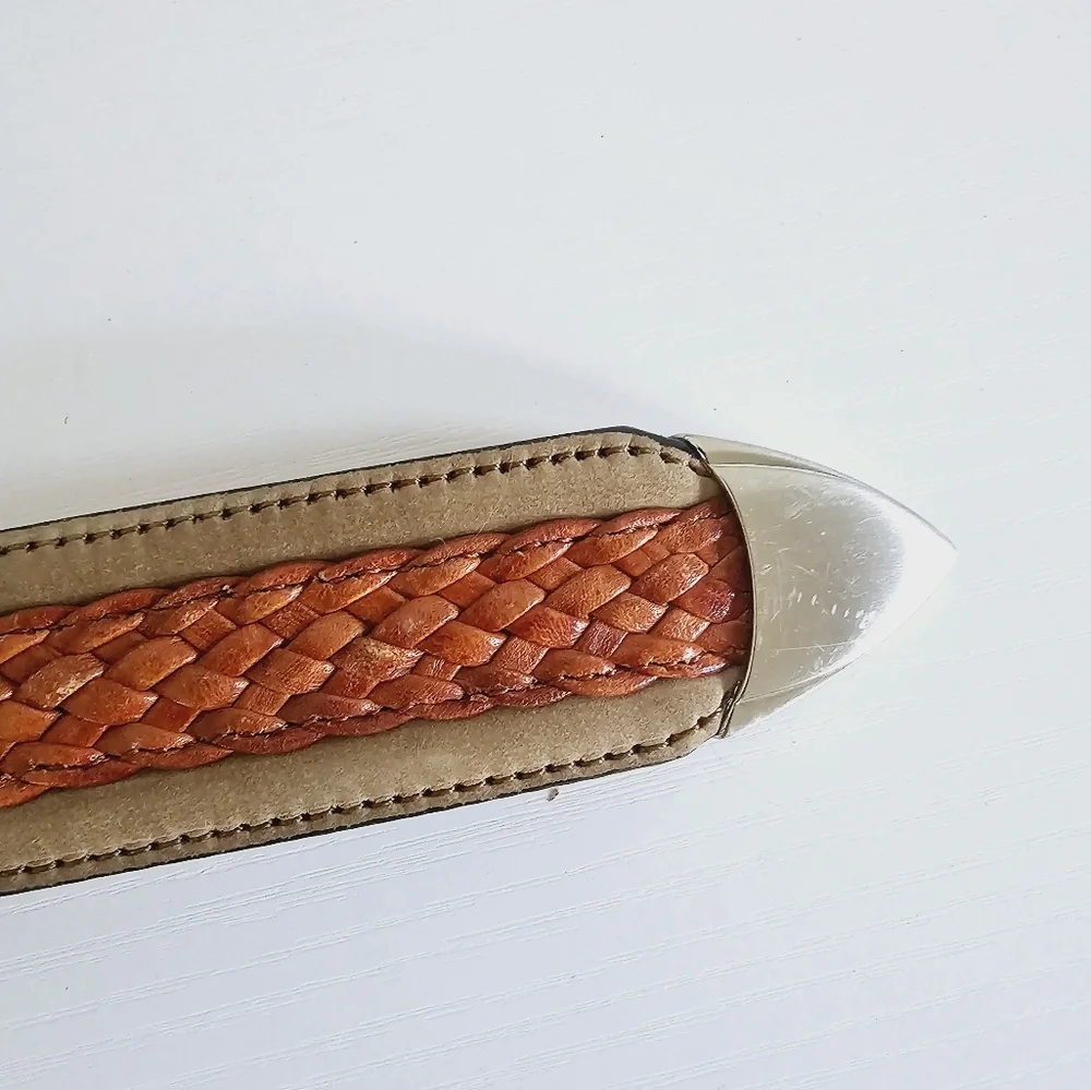 Tommy Bahama Bohemian Woven Braided Leather Made In Spain Men's Belt Size 40